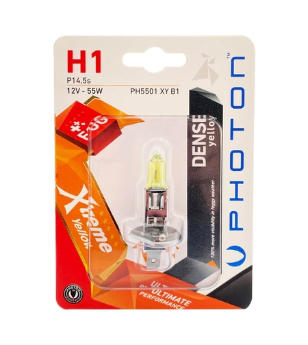 1 брой халогенна крушка H1 Х1 12V 55W P14,5s жълта светлина Xtreme Photon