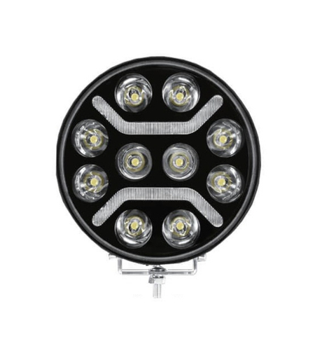 LED + DRL Диоден Халоген Фар Бял Оранжев Габарит Ø 230 мм 12V 24V за джип камион трактор багер земеделски машини и др.