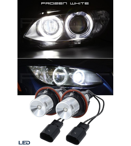 Комплект от 2 броя ярки бели LED крушки Angel Eyes ангелски очи 12V-24V за BMW с Canbus без грешки