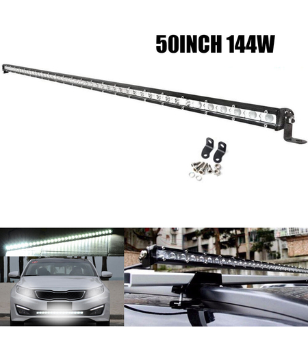 129см 144W Slim Слим Едноредов Мощен Led Bar Лед Диоден Бар Прожектор 12-24V
