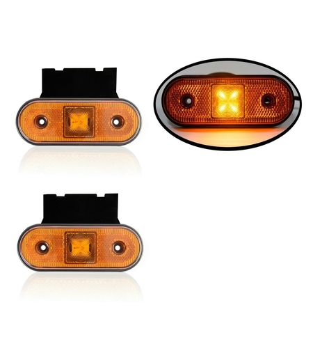 1 брой 12-24V LED Диоден Маркер Токос Габарит Светлина За Камион Ремарке Платформа Оранжев