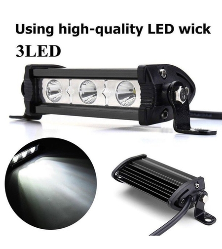 11 См Мощен LED бар с насочена Spot светлина 9W 3 LED 12V 24V За Мотор, АТВ, Джип, 4х4, Offroad, Камион