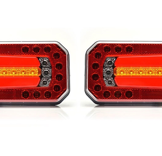Комплект LED Светодиодни Стопове, Ляв и Десен, 4 Функции, Е-Мark, Неон Ефект, 12V-24V