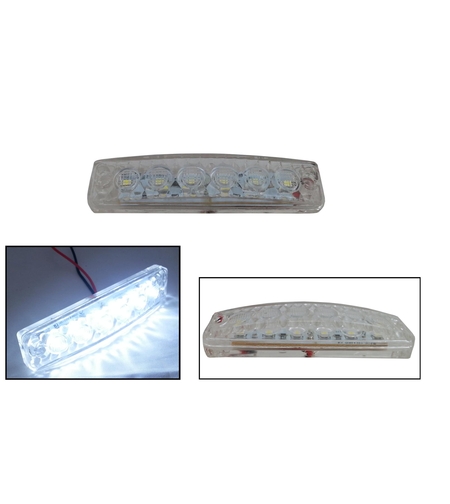 Светодиоден Маркер, габарит, токос, светлина със 6 LED ЛЕД за камион, бус, ван, ремарке, каравана, платформа 24V бели