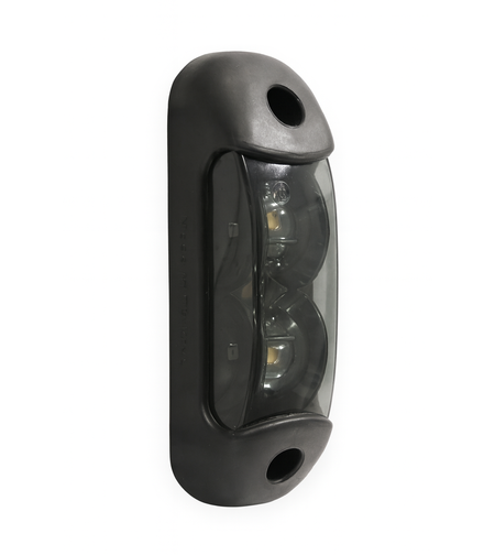 Опушен LED габарит, токос, 12V-24V, бяла, червена и оранжева светлина - за ремаркета, платформи, камиони и др.