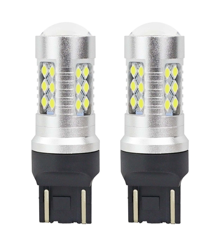 Комплект от 2бр. LED Лед Диодни крушки T20 W21/5W Canbus 3030 24SMD 12V-24V бяла светлина