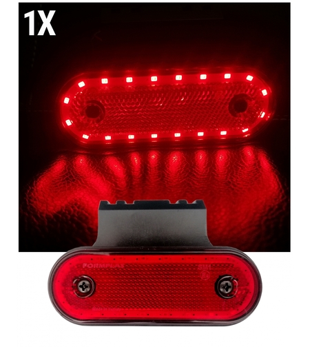 LED Диоден Габарит Маркер Токос със стойка 12V - 24V За Камион Бус Ван Ремарке Каравана Платформа червен