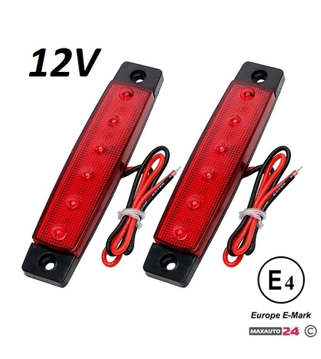 Диоден габарит с 6 LED диода - 12V червен