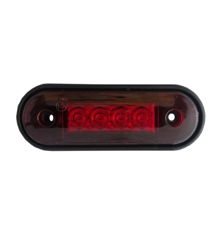 LED Маркер, Диоден Габарит, Токос, Червен, 12V-24V, Светлина За Камион, Бус, Ван, Ремарке, Каравана, Извит Гръб за Директен Монтаж на Ролбар, Булбар