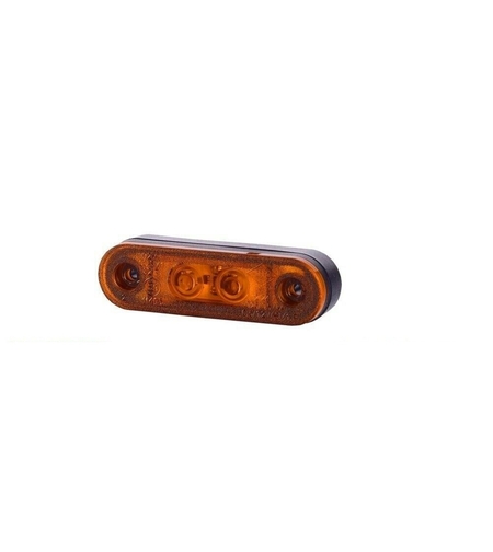 LED Светодиоден Габарит, Маркер, Токос, Оранжев, Овален, Е-Mark, 3 LED, 12V-24V, 8 см