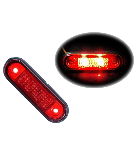 ЧЕРВЕН LED Заден Маркер Токос Габарит за Бус Платформа Камион Ремарке Автобус - 75 мм х 22мм - 12V