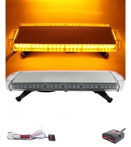 Мощна аварийна сигнална лампа 76 см 40 LED ЛЕД блиц маяк буркан лед бар 12-24V със 15 режима на работа жълта за пътна помощ платформа снегорин багер бус ван и др.