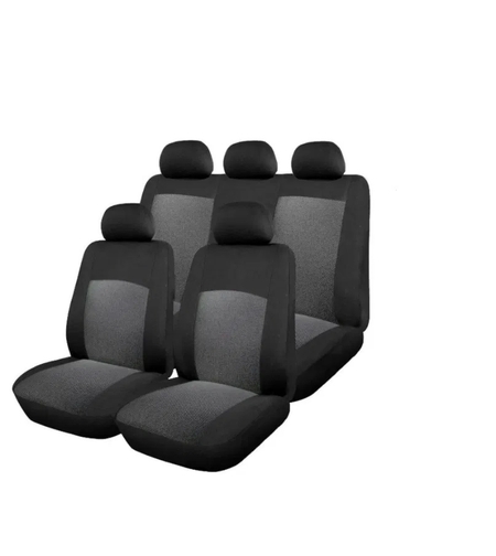 Пълен комплект авто тапицерия калъфи за седалки за Dacia Logan I 2004-2012, Dacia Logan II 2012+, сиво-черно