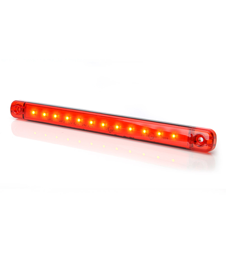 LED Светодиоден Габарит, Маркер, Червен, Е-Mark, 12 LED, 12V-24V, 24 см