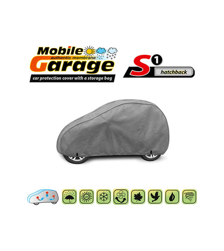 Висококачествено Покривало Kegel серия Mobile Garage размер S1 за хечбек 250-270см x 134-143см, сиво