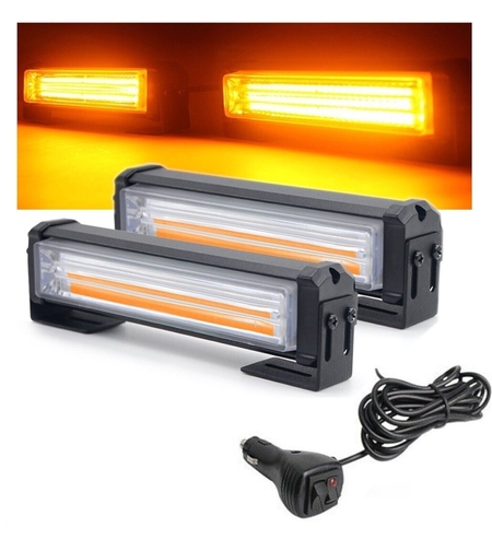 Комплект 2 Броя 16cm Сигнална Аварийна Блиц Маяк Led Бар Лампа Пътна Помощ Платформа 12V-24V 36W