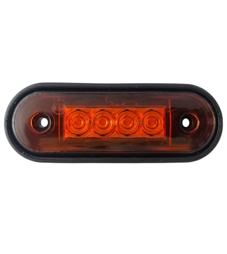 LED Маркер, Диоден Габарит, Токос, Оранжев, 12V-24V, Светлина За Камион, Бус, Ван, Ремарке, Каравана, Извит Гръб за Директен Монтаж на Ролбар, Булбар