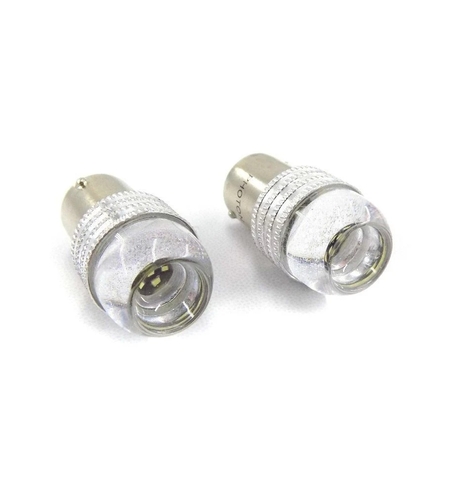 Комплект от 2 броя LED ЛЕД Крушки 6 SMD BA15S (P21W) 12V Бяла Светлина Бели 6000К
