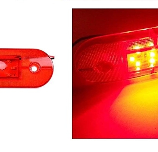 12V ЛЕД LED Червен дииоден маркер габарит токос със 9 светодиода за ремарке бус ван каравана платформа и др.