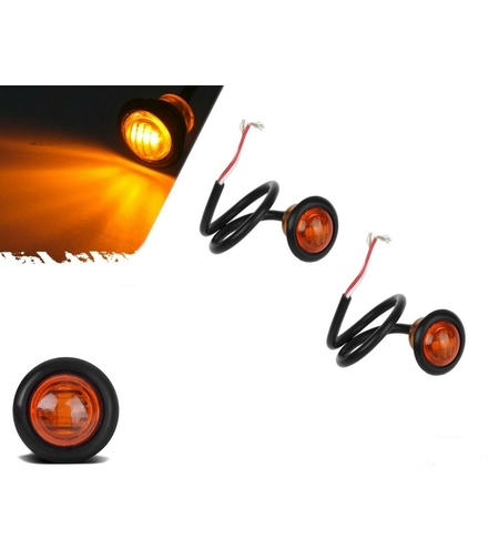 Жълт/Оранжев LED Габарит, Тип Копче, Маркер, Токос - 24V