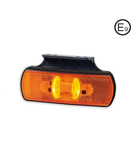 LED Светодиоден Мигач, Габарит със Стойка, Маркер, Оранжев, Вграден Рефлектор, Е-Mark, Водоустойчив, 12V-24V PL0010