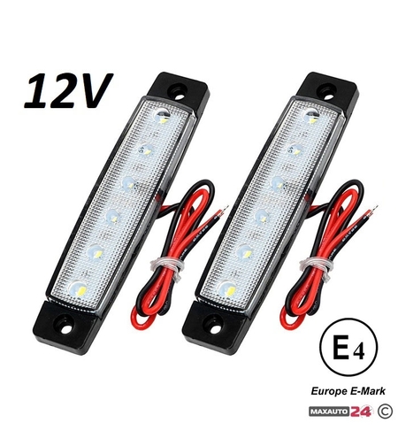 Диоден габарит с 6 LED диода - 12V бял