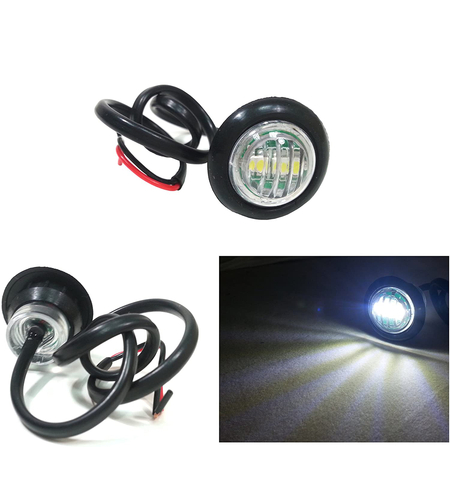 Бял LED Габарит, Тип Копче, Маркер, Токос - 12V