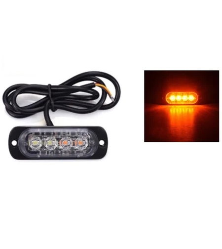 4 LED Аварийна Лампа За Пътна Помощ, Жълта Блиц Светлина, Мигаща! MAR330