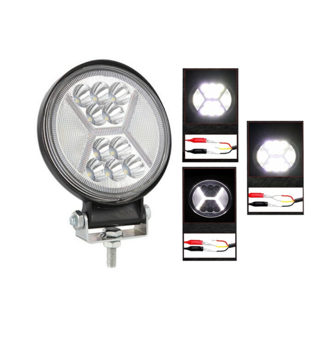 Универсален 126W Лед LED Халоген Фар Работна Лампа 12V - 24V бяла светлина + блиц мигаща бяла светлина за автомобил офроуд бус ван камион