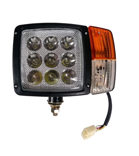 Ляв LED Фар с Мигач Габарит Подходящ за Трактор Комбайн Багер Снегорин 27W 12-24V 2700 lm