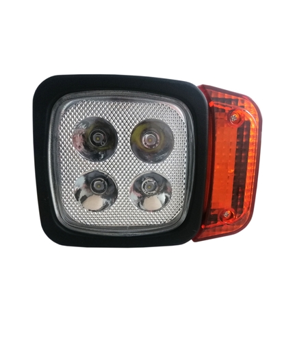 Ляв LED Фар с Мигач, Подходящ за Трактор, Комбайн, Багер, Снегорин и др - 4 диода, 12W, 1000lm