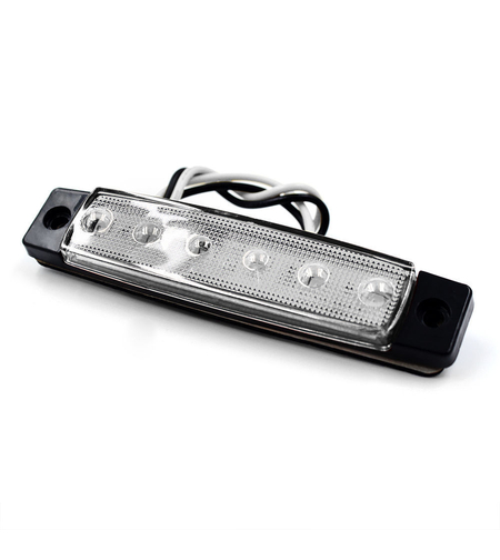 LED габарит бяла светлина с 6 SMD диода – 12V/24V, 93 mm