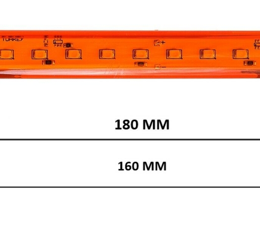 ЛЕД LED Оранжев Диоден Маркер Габарит Токос със 12 светодиода за камион ремарке бус ван каравана платформа 12V-24V