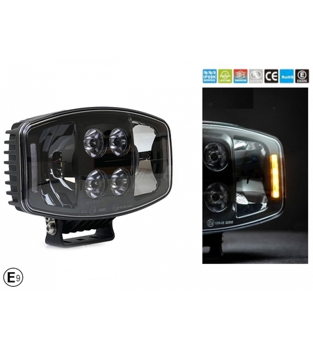 LED ЛЕД 90W Jumbo фар халоген лампа 12V - 24V с DRL parking светлина бяло-жълто за джип камион трактор