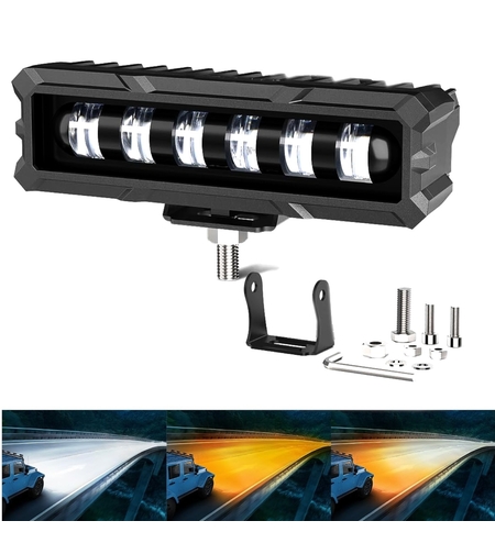 15,5 cm 7Д Диоден Прожектор Супер Мощен Халоген Led Bar Лед Бар 40w Комбиниранa Бяла и Жълта Светлина 12V - 24V За АТВ SUF Джип 4х Offroad Камион