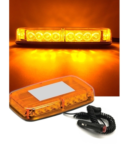 12V 24V Лед Led Диодна Мощна Аварийна Сигнална Лампа Буркан с Магнит 15 режима Оранжево Стъкло За Пътна Помощ Платформа Снегорин и др.