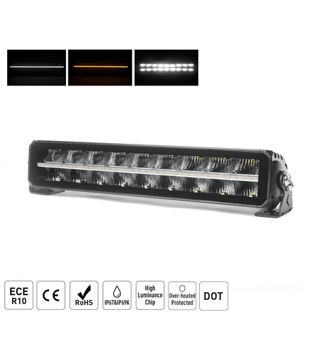 42.8 cm / 17 Инча 12V - 24V Led Bar Лед Бар Пиано дизайн Диоден Прожектор Супер Мощен Бяла и Оранжева Светлина Габарит Мъгла DRL Високо Качество Ново Поколение 9000LM 70W