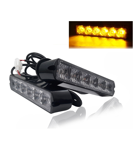 Комплект 2 Броя С Конектор 6 LED Диода 17cm Сигнална Аварийна Блиц Маяк Led Бар Лампа Пътна Помощ Платформа