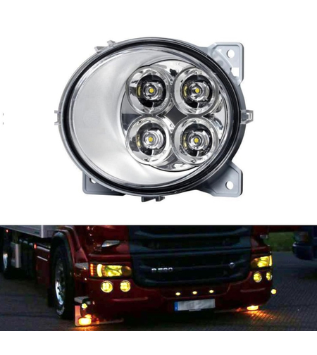 Ляв ЛЕД LED Диоден фар халоген За Scania P G R T след 2004 жълта светлина