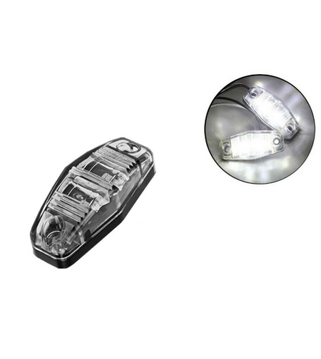 1 брой Бял LED Маркер, габарит, токос, 12 диода - 24V - за камион, ремарке, каравана, платформа