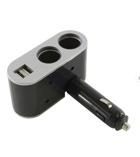 Разклонител за запалка с 2 гнезда и 2  USB - PG151