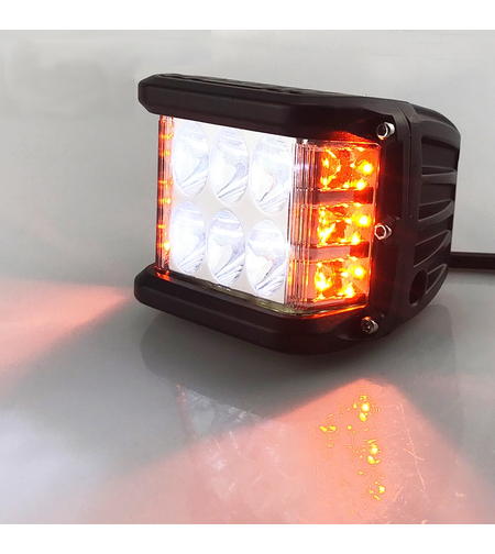 45W Лед Бар Халоген Аварийна Лампа Бяла + Оранжева Светлина 12-24V Dual Light Двойна Светлина Flash Блиц