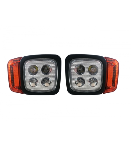 Комплект LED Фарове с Мигач, Подходящ за Трактор, Комбайн, Багер, Снегорин и др - 4 диода (12W, 1000 lm за всяка светлина)