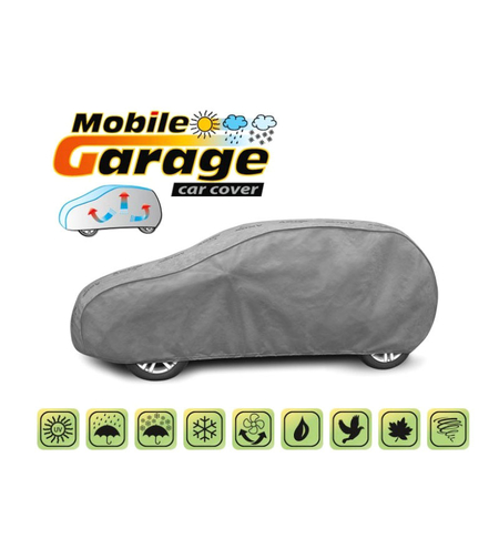 Висококачествено Покривало Kegel серия Mobile Garage размер L1 за хечбек/комби 405-430см x 126-136см, сиво