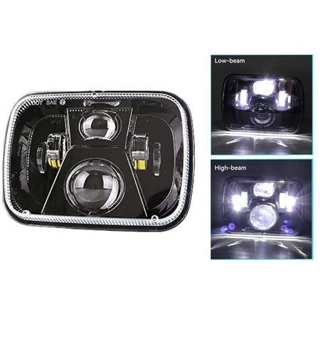 Универсален 45W ЛЕД LED фар лампа халоген 12V-24V къси/дълги 20 x 14cm за АТВ джип мотоциклет камион трактор и др.