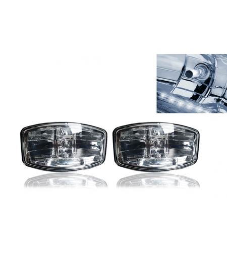 Комплект 2 Броя Халоген, Фар, 265mm X 161mm, 12V 24V, Крушка H7 + 6 LED ЛЕД Диода, За Камион, Трактор, Багер, Земеделски Машини и др.