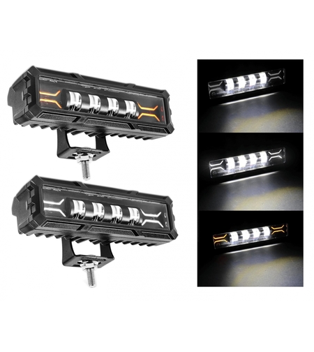 17cm 7Д Диоден Прожектор Led Bar Лед Бар Халоген Бяла Светлина + Габарит бяло - жълто 12V - 24V За АТВ SUF Джип 4х Offroad Камион