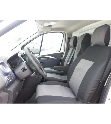 Премиум / лукс калъфи тапицерия за предни седалки за Opel Vivaro 2014+ / Renault Traffic, сиви