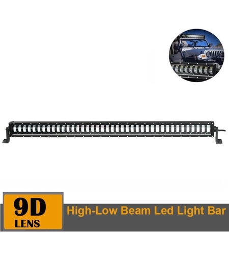 9D 114 СМ Led Bar Лед Бар Hi/Lo Kъси Дълги Водоустойчив Удароустойчив 12V 24V 25600 LМ 320W С Лупи Off-Road Лед Бар За Джип ATV