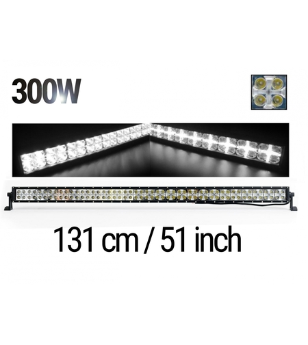 LED Bar 131 см – ЛЕД Диоден Бар Прожектор с дневна светлина CROSS DRL 300W, 12V/24V с 2 режима на работа